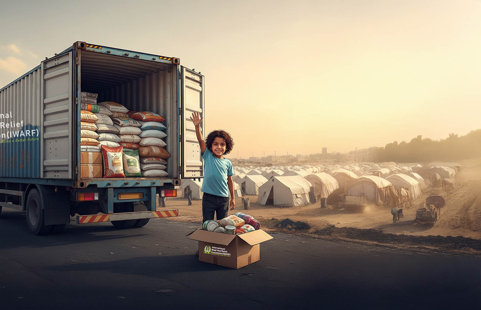 A truck of life-saving food is ready